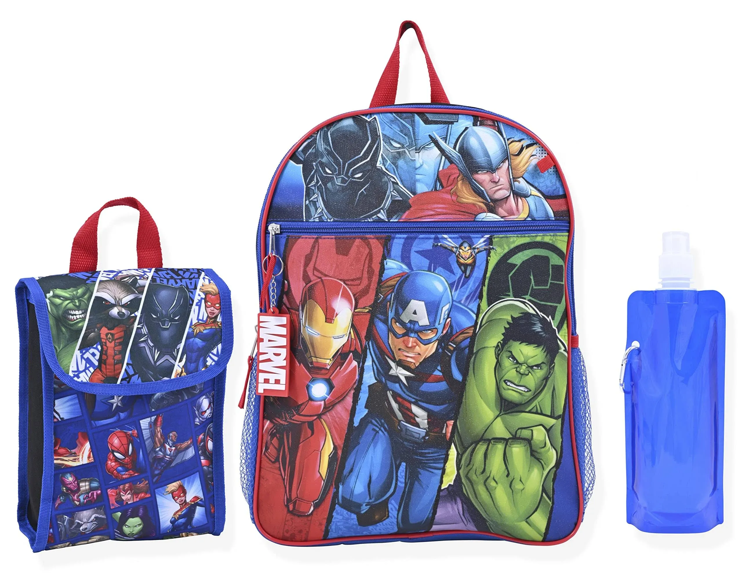 Marvel Avengers Little Boys 16 inch Backpack 6 Piece Set