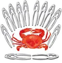 Crab Crackers and Tools, 12 Pieces Enhanced Crab Leg Crackers with Storage 