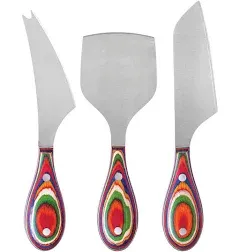 Totally Bamboo Baltique Marrakesh Multicolored Stainless Steel/Wood Cheese Knife Set