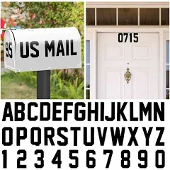 Seloom 148 PCS Mailbox Numbers and Letters Stickers Decals,3" X 7 Set Number 0-9 and 3" X 3 Set Alphabet Letter for Outside Indoor,Vinyl Self-Adhesive Waterproof Door House Address Stickers,Black