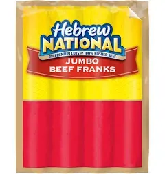 Hebrew National Beef Franks, 12 Oz (4 Pack) 28 Total Hotdogs