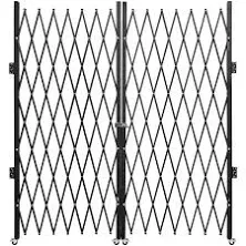 VEVOR Double Folding Security Gate, 7.1&#039; H x 12.5&#039; W Folding Door Gate, Steel Accordion Security Gate, Flexible Expanding Security Gate, 360° Rolling Barricade Gate, Scissor Gate or Door with Keys