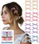 Mini Ribbon Bow Hair Clips for Women and Girls, 24 PCS, Pastel Coquette Barette Hair Clip Accessories