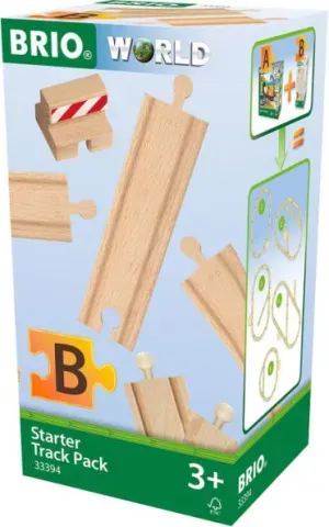 BRIO World Wooden Railway Train Set Starter Track Pack