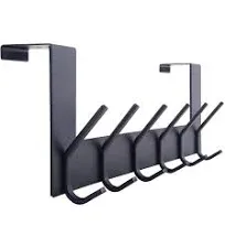 WEBI Over The Door Hook,Door Hanger:Over The Door Towel Rack,6 Peg Door Hooks for Hanging,Door Coat Hanger Over The Door Coat Rack for Towels,Clothes,Behind Back of Bathroom,White