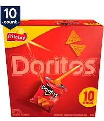 Doritos Nacho Cheese Tortilla Chips - 50 count, 1 oz each