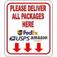 Please Deliver All Packages Here Arrows Delivery Sign for Delivery Driver - Delivery Instructions for My Packages from Amazon, FedEx, USPS, UPS, Indoor Outdoor Signs for Home, Office, Work, 8.5"x10"