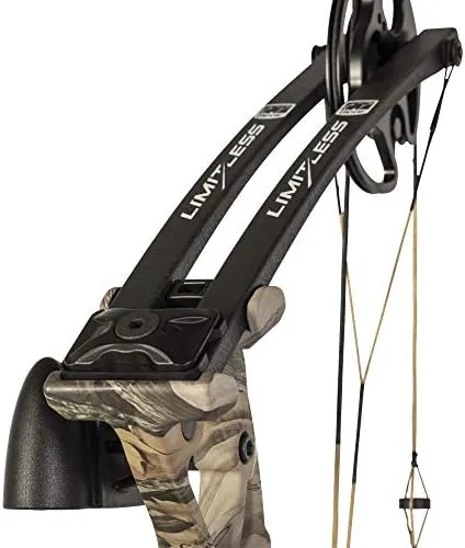 Bear Archery Limitless Dual Cam Compound Bow - Includes Quiver, Sight and Rest, God's Country