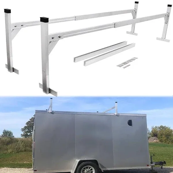 Lonwin 4&#039;-8.5&#039; Adjustable Trailer Ladder Rack Fit for Open and Enclosed Trail...