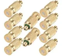 10 Pack Brass Misting Nozzles Mist Nozzle Sprinkler for Outdoor Cooling System 