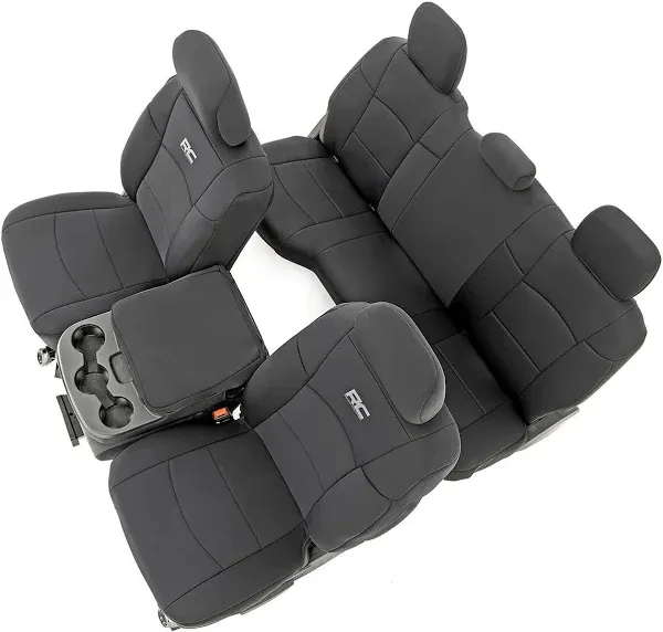 Rough Country Neoprene Front & 60/40 Rear Seat Covers for 19-22 Ram 2500-91044, Black