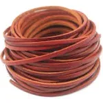 Glory Qin 10 Yards Genuine Cow Hide Flat Leather Srip,Genuine Leather Cord Real Leather Craft for Jewelry Making LeatherRush (Distressed Brown, 3x2 mm)