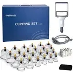 KingPavonini 24 Cups Cupping Therapy Set, Professional Chinese Cupping Set with Magnetics, Portable Vacuum Cupping for Cellulite