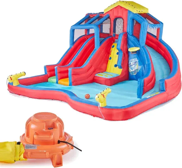 Banzai Hydro Blast Inflatable Kiddie Water Park with Slides and Water Cannons