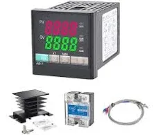 PID Temperature Controller Kit, CGELE Voltage AC 100~240V Comes with SSR 40DA Solid State Relay, K Type Thermocouple Sensor, and Black Heat Sink