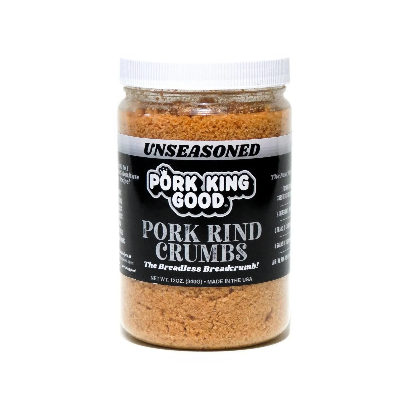 Pork King Good Unseasoned Pork Rind Breadcrumbs Low Carb Keto Diet BB 3/25