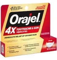 Orajel 4X Medicated Cream for Toothache Gum Severe Pain