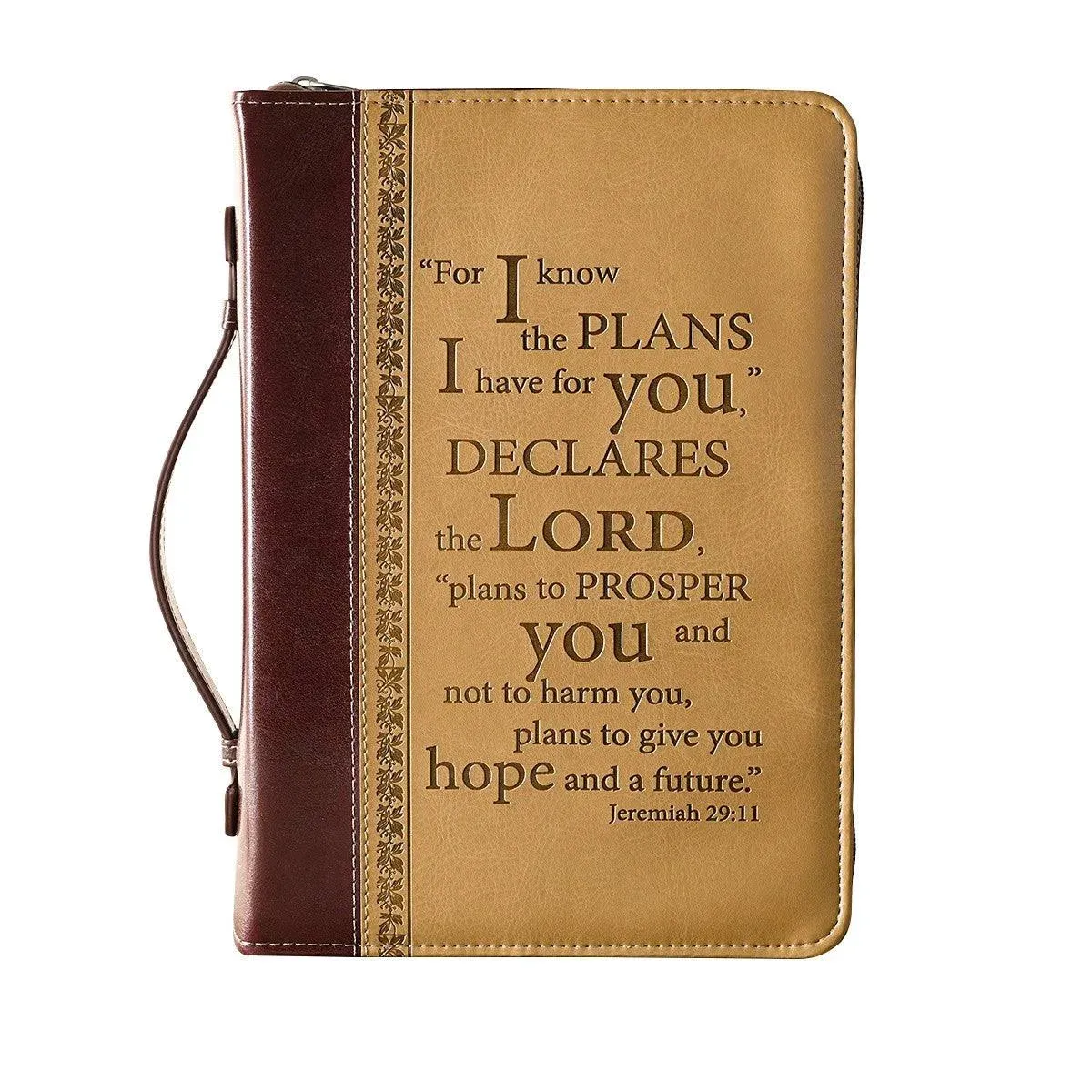 Christian Art Gifts Bible Cover XLarge LuxLeather I Know The Plans