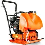 SuperHandy Plate Compactor with Water Tank - Enhanced for Dirt & Asphalt, 7HP 4-Stroke Engine, 5500VPM, 4200lbs Impact, 20x15 Inch Base