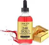 Liquid Colloidal Gold 24k 99.99% Pure 100ppm Ruby Red Water Based All Natural Electrolysis 4oz Glass Bottle