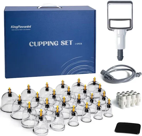 KingPavonini 32 Cups Cupping Therapy Set, Professional Chinese Cupping Set with