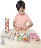 Melissa &amp; Doug Slice / Bake Wooden Christmas Cookie Play Food Set New