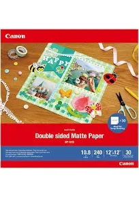 Canon 12x12&#034; MP-101D Double-Sided Matte Photo Paper, 10.8 mil,240 gsm, 30 Sheets