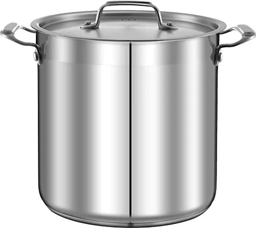 NutriChef 24 Quart Stainless Steel Cookware Stock Pot NCSPT24Q