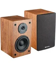 Knox Gear LP1 Powered Bluetooth Bookshelf Speaker Pair Wood Finish