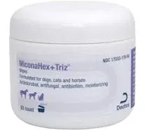 Dechra Miconahex+Triz Pet Wipes, 50 count - Lambert Vet Supply | Dog, Cat, Horse, Kennel, & Vet Supplies