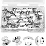 Ceryvop 100PCS Locking Pin Backs Locking Pin Keepers Clasp, Metal Pin Locks B...