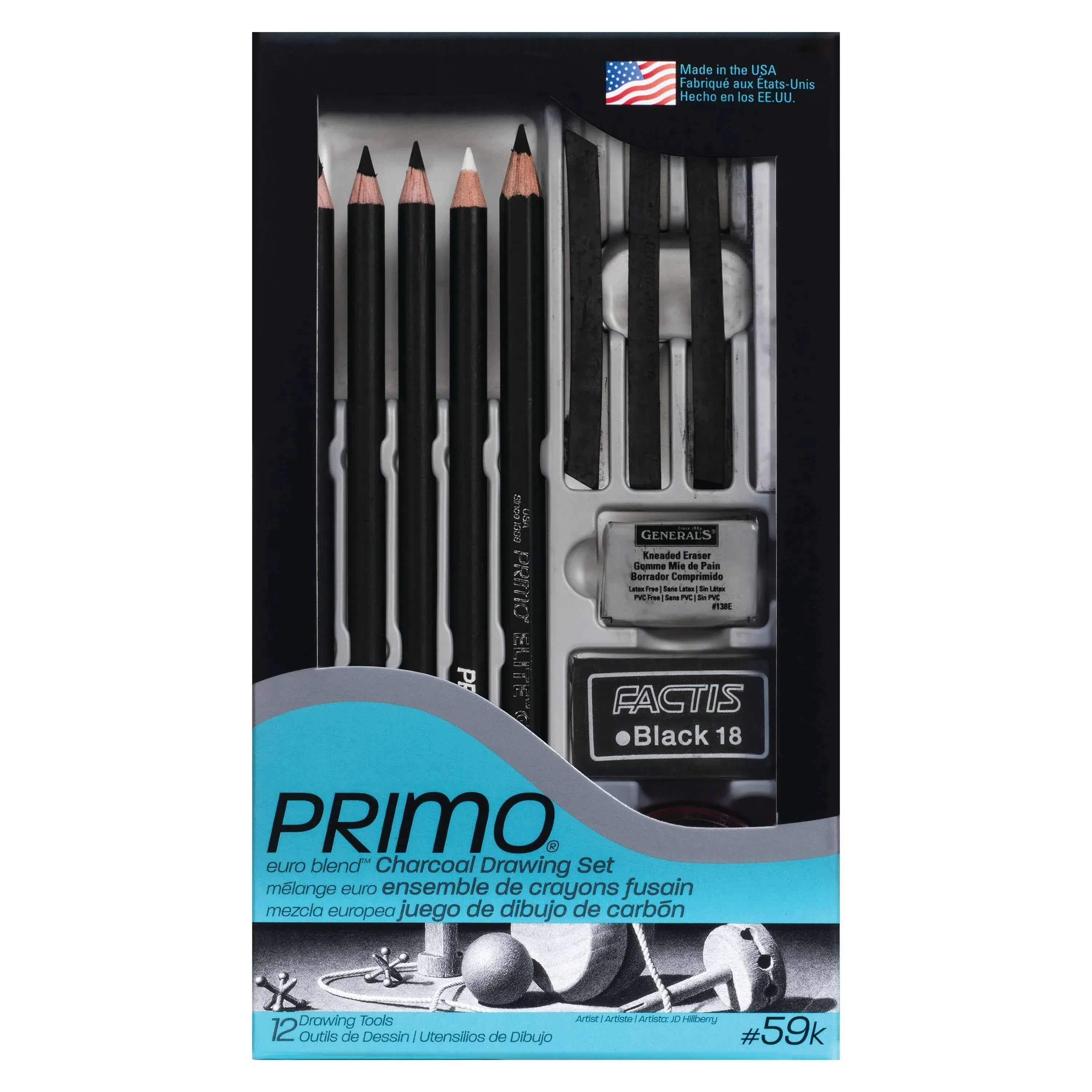 General's® Primo® Euro Blend™ Charcoal Drawing Set