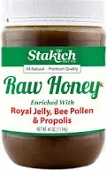 Honey with Royal Jelly, Bee Pollen & Propolis, Raw, 12oz, Stakich