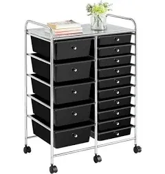 Yaheetech 15-Drawer Rolling Storage Cart Bin Organizer