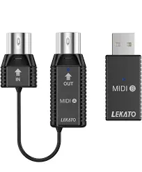 Lekato Wireless Midi Adapter Bluetooth Midi Adapter with Usb