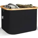 Hennez 40L Storage Basket For IKEA Kallax - Foldable Small Basket for Laundry - Fabric Storage Bins Bamboo - Collapsible Storage Baskets for Organizing Shelf Organizer Bins Closet Baskets for Shelves