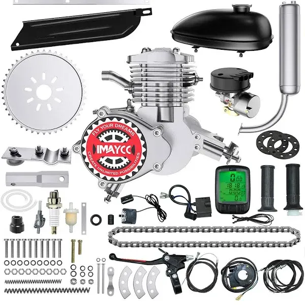 80Cc Bicycle Engine Kit Bike Motor Wired Digital Computer 2 Stroke Motorized Fit