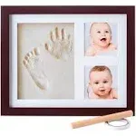 Baby Handprint Kit Non-Toxic Clay Farmhouse Style Baby Picture Frame