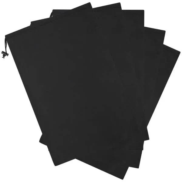 Drawstring Bag - UltraLight Nylon Cinch and Ditty Pouch (5 pack, Black, 10 x ...