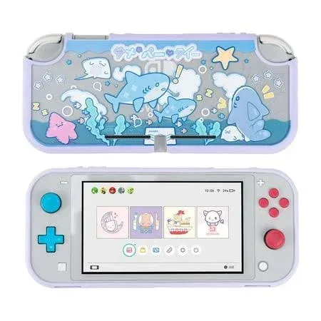 GeekShare Protective Case for Nintendo Switch Lite Slim Hard Shell Shark Party