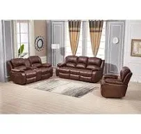 Betsy Furniture Power Reclining Bonded Leather Living Room Set