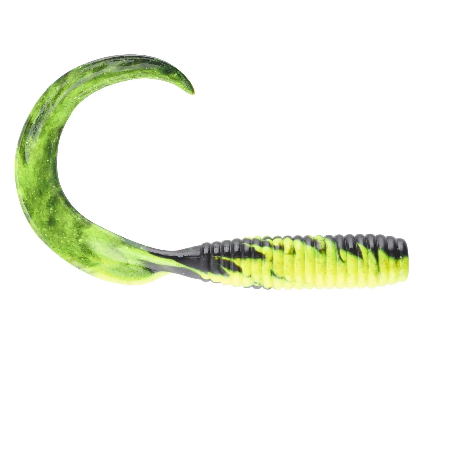 Gulp! Saltwater Grub | Berkley Fishing Black Chartreuse Fuze / 6 in