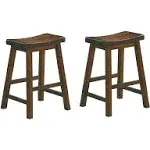 Homelegance Saddleback 24 inch Stool - Cherry [Set of 2]