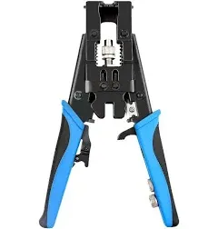 Delgada Coax Cable Crimper, 3 in 1 Multifunctional Compression Adjustable Tool for F BNC RCA,RG58 RG59 RG6, Universal Wire stripper