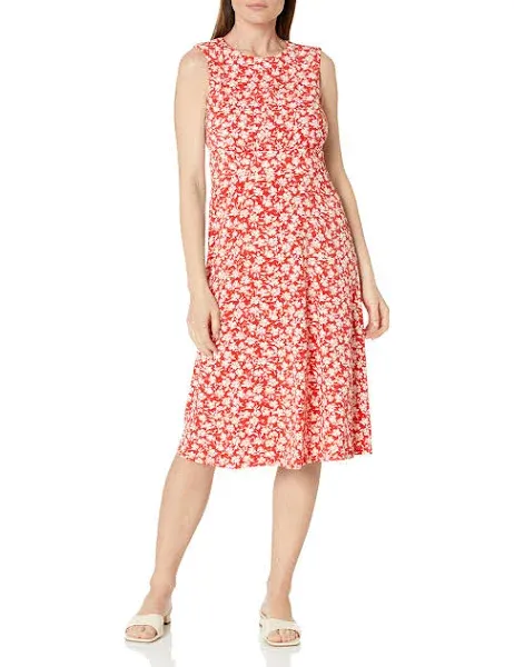 London Times
Petite Printed Jewel-Neck Midi Dress