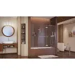 DreamLine Aqua Ultra 57 to 60" W x 58 in. H Hinged Tub Door, Chrome Finish Hardware - Dreamline SHDR-3448580-EX-01