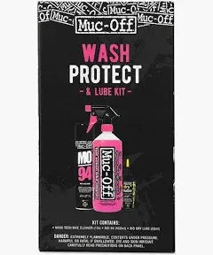 Muc-Off Wash, Protect and Lube Kit - Bike Cleaning Kit, Bike Maintenance Kit for MTB/Road/Gravel Bikes - Includes Bike Wash and Chain Lube