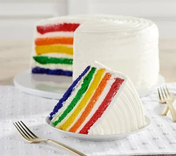 David's Cookies Layered Rainbow Cake