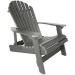 Highwood King Hamilton Coastal Teak Folding and Reclining Recycled Plastic Adirondack Chair AD-KING1-CGE