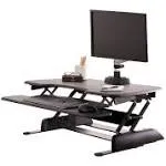 Vari - Varidesk Essential 36 - Two-Tier Standing Desk Converter for Monitor & Accessories - Height Adjustable Sit Stand Desk - Fully Assembled